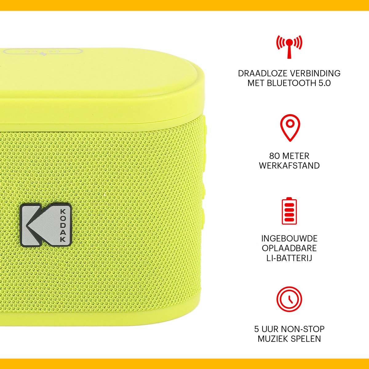 Kodak SoundBrix Bluetooth Speaker Geel