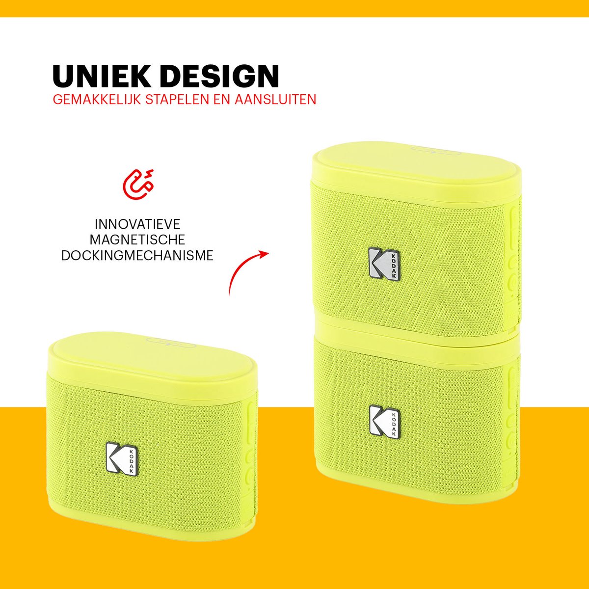 Kodak SoundBrix Bluetooth Speaker Geel