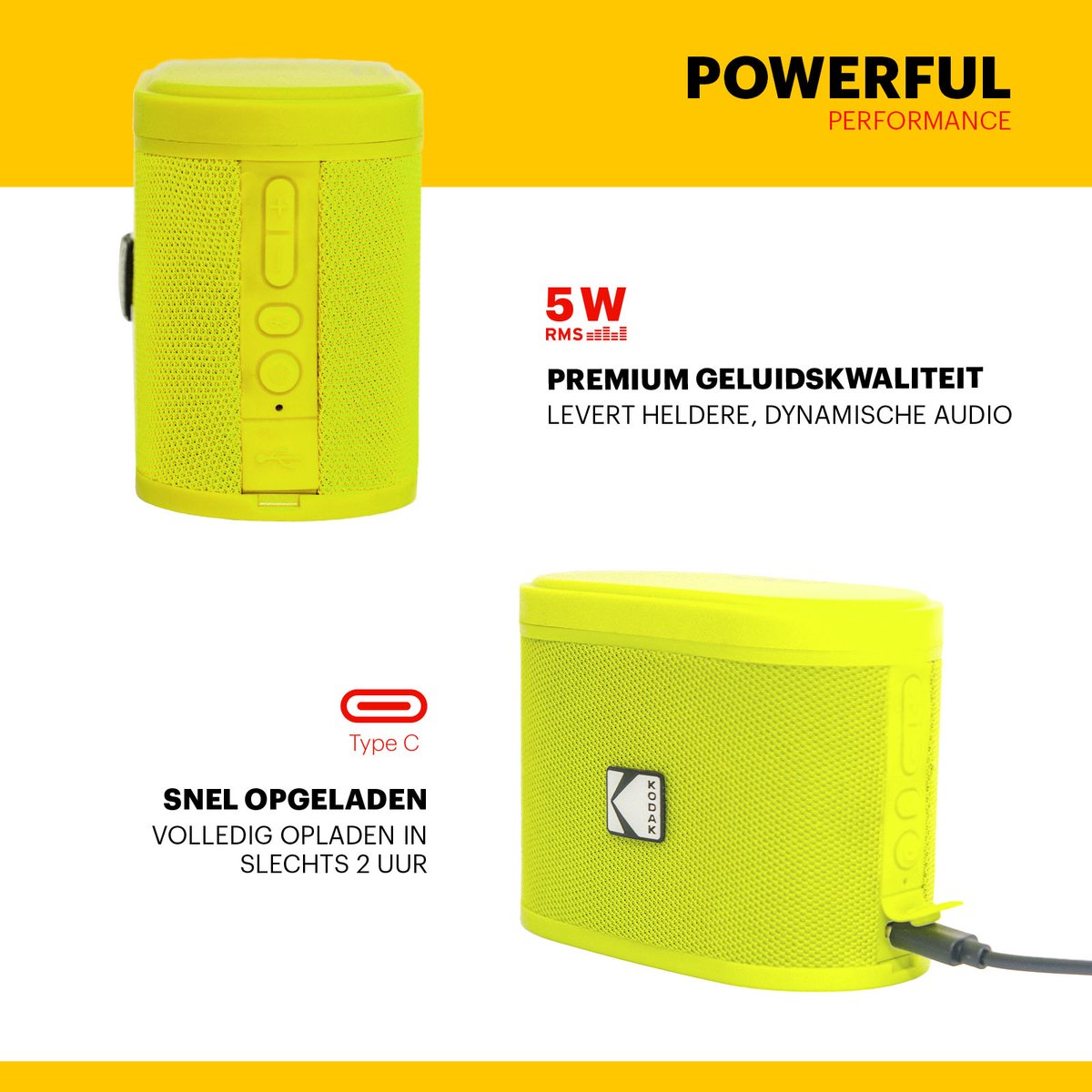 Kodak SoundBrix Bluetooth Speaker Geel