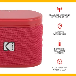 Kodak SoundBrix Draadloze Bluetooth Speaker 2-pack Rood