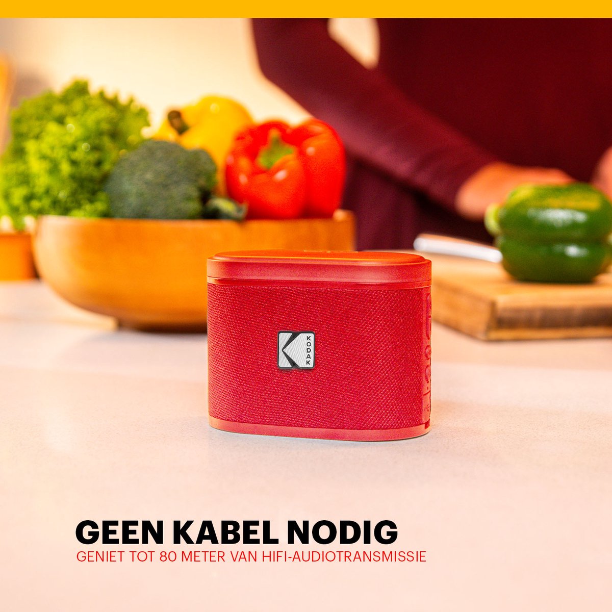 Kodak SoundBrix Draadloze Bluetooth Speaker 2-pack Rood