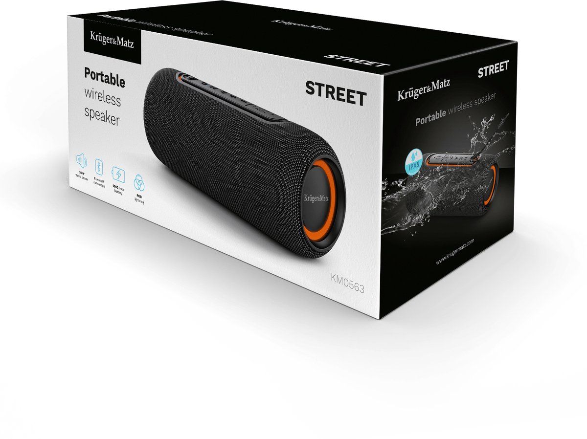 Krüger & Matz Street Draadloze Bluetooth Speaker 20W Zwart