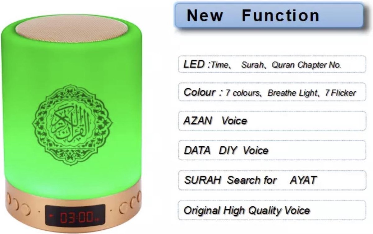 LED Koran Bluetooth Speaker Draadloos met FM Radio
