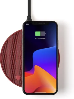 Lexon OSLO Energy QI Charger Speaker Dark Red