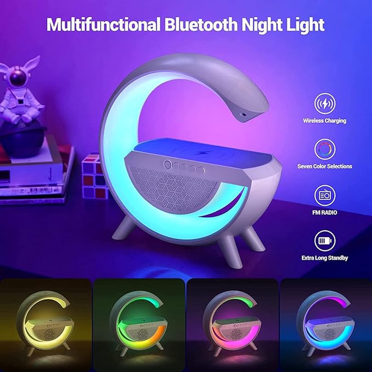 LifeStyle Bluetooth Speaker Draadloze Oplader Nachtlampje Leeslamp