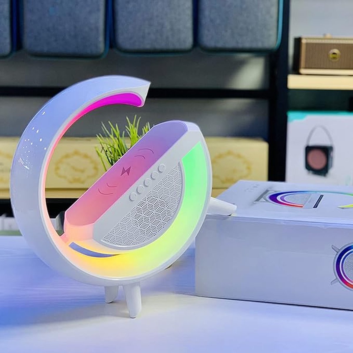 LifeStyle Bluetooth Speaker Draadloze Oplader Nachtlampje Leeslamp