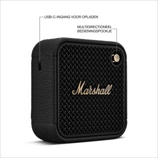 Marshall Willen II Bluetoothspeaker Zwart Messing