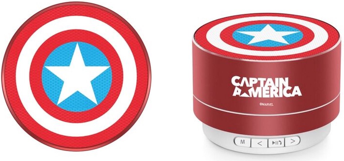 Marvel Captain America Draagbare Bluetooth Luidspreker Rood