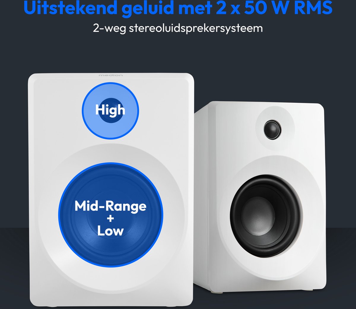 MEDION P61925 Boekenplank Luidspreker Bluetooth 2-Weg