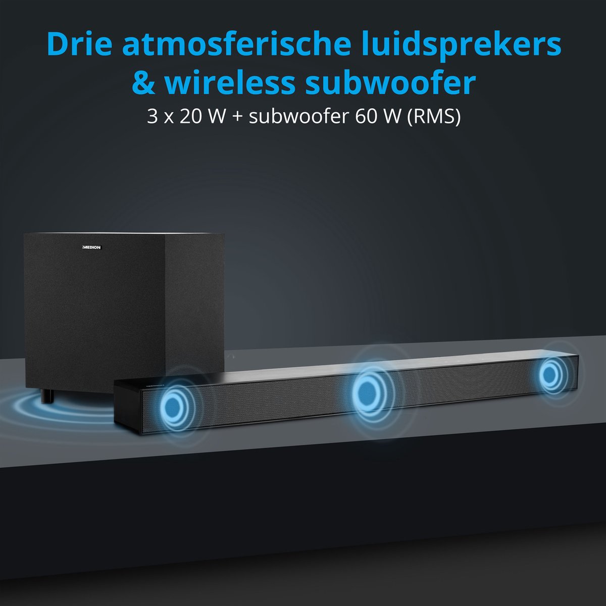 MEDION S61022 Soundbar met draadloze subwoofer