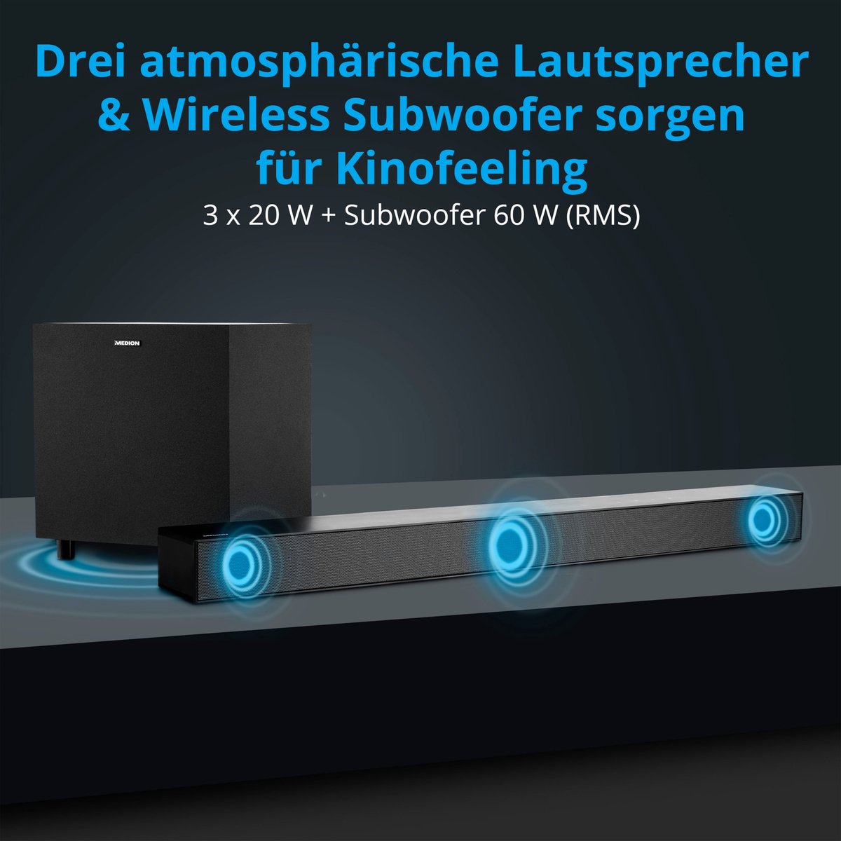 MEDION S61022 Soundbar met draadloze subwoofer
