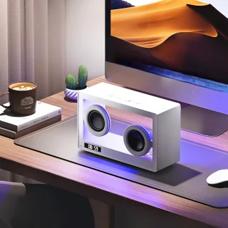 Merknaam Minimalistische Transparante Bluetooth-luidspreker (wit)