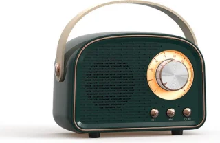 Klein, stijlvol en verrassend luid: de donkergroene retro Mini Bluetooth Speaker
