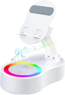 Mobiele telefoonhouder met Bluetooth-luidspreker (wit)