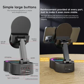 Mobiele telefoonhouder met Bluetooth-luidspreker (wit)