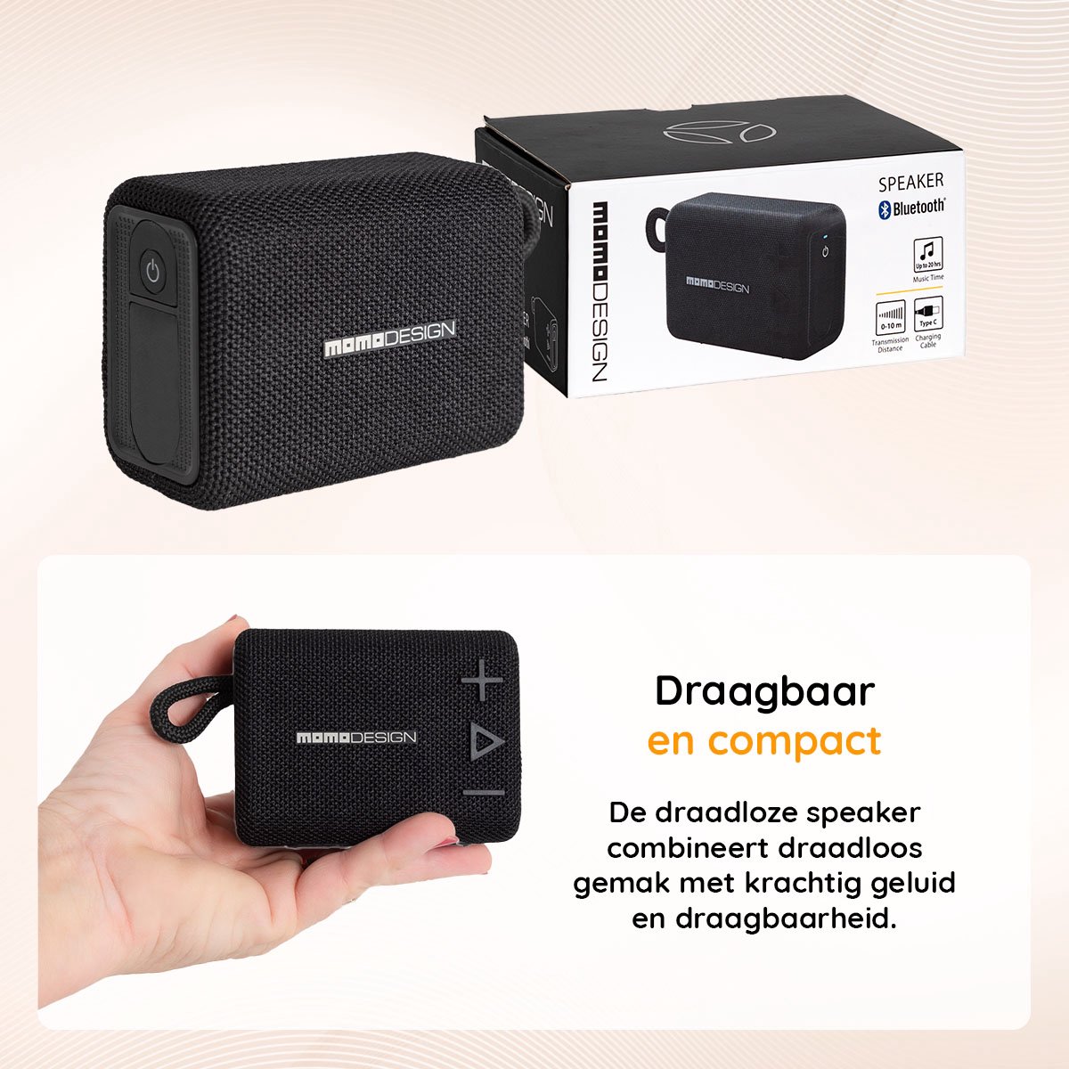 Momo Design Bluetooth Speaker Zwart