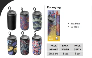 Music Sound Bluetooth Speaker 5.0 Camouflage Cilindervormig