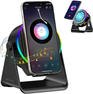 Namajunas 5-in-1: slimme inductie-speaker met telefoonhouder en sfeerverlichting