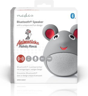 Nedis Bluetooth Speaker Animaticks Melody Mouse Grijs