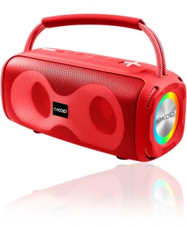 OKOP Bluetooth Speaker Draadloos RGB LED Rood