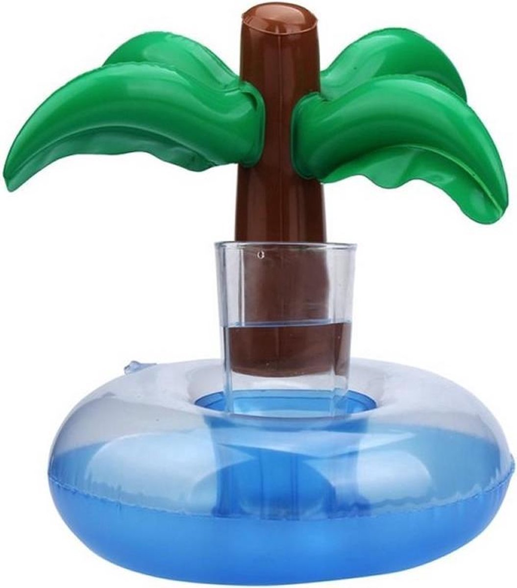 Palmboom Eiland Bluetooth Zwembadspeaker met Bekerhouder 21x21x25 cm