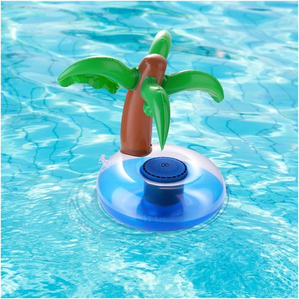 Palmboom Eiland Bluetooth Zwembadspeaker met Bekerhouder 21x21x25 cm