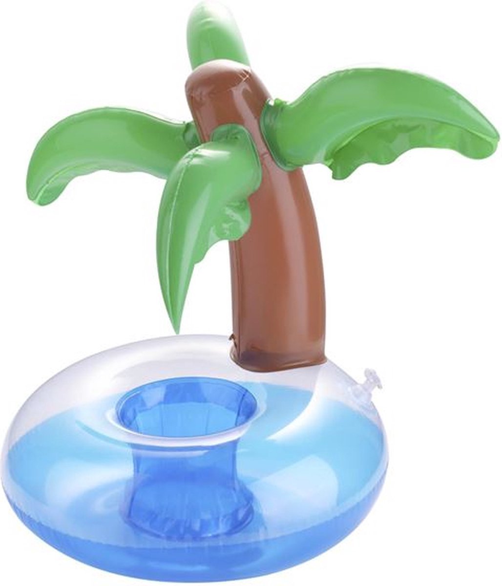 Palmboom Eiland Bluetooth Zwembadspeaker met Bekerhouder 21x21x25 cm
