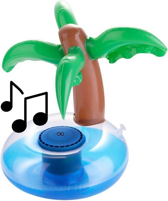 Palmboom Eiland Bluetooth Zwembadspeaker met Bekerhouder 21x21x25 cm