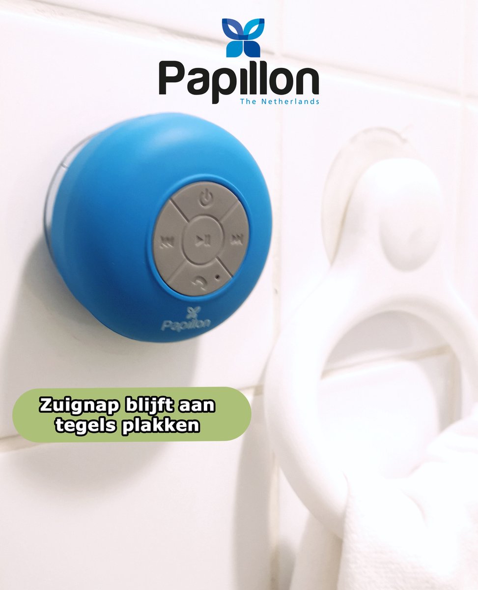 Papillon Bluetooth Speaker USB Oplaadbaar Blauw