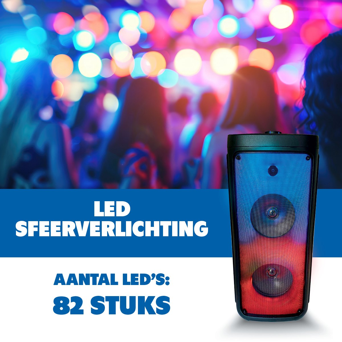 Partybox Bluetooth Speaker met Microfoon Zwart