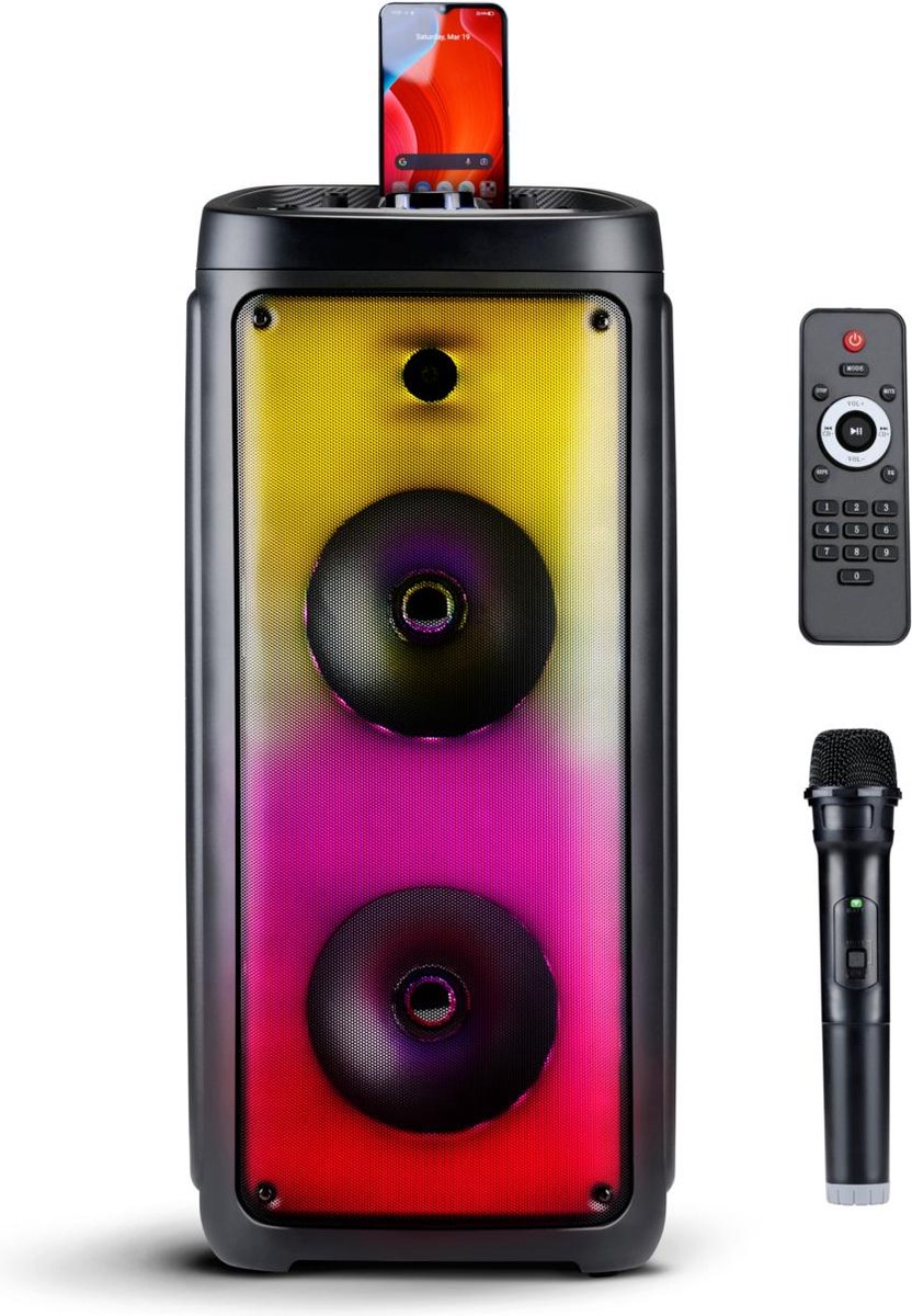 Partybox Bluetooth Speaker met Microfoon Zwart