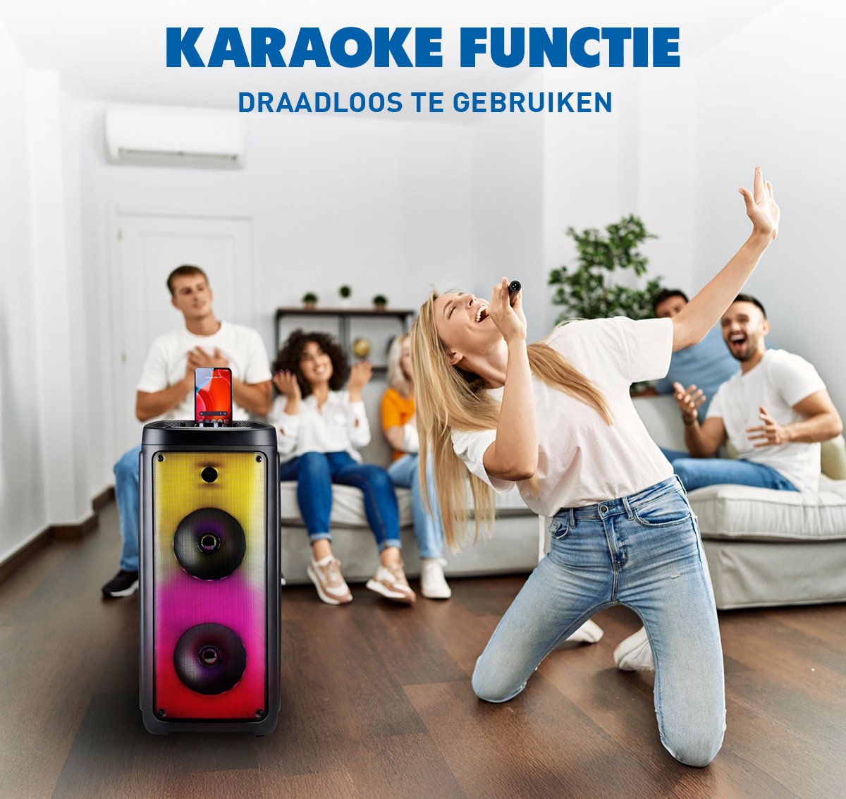 Partybox Bluetooth Speaker met Microfoon Zwart