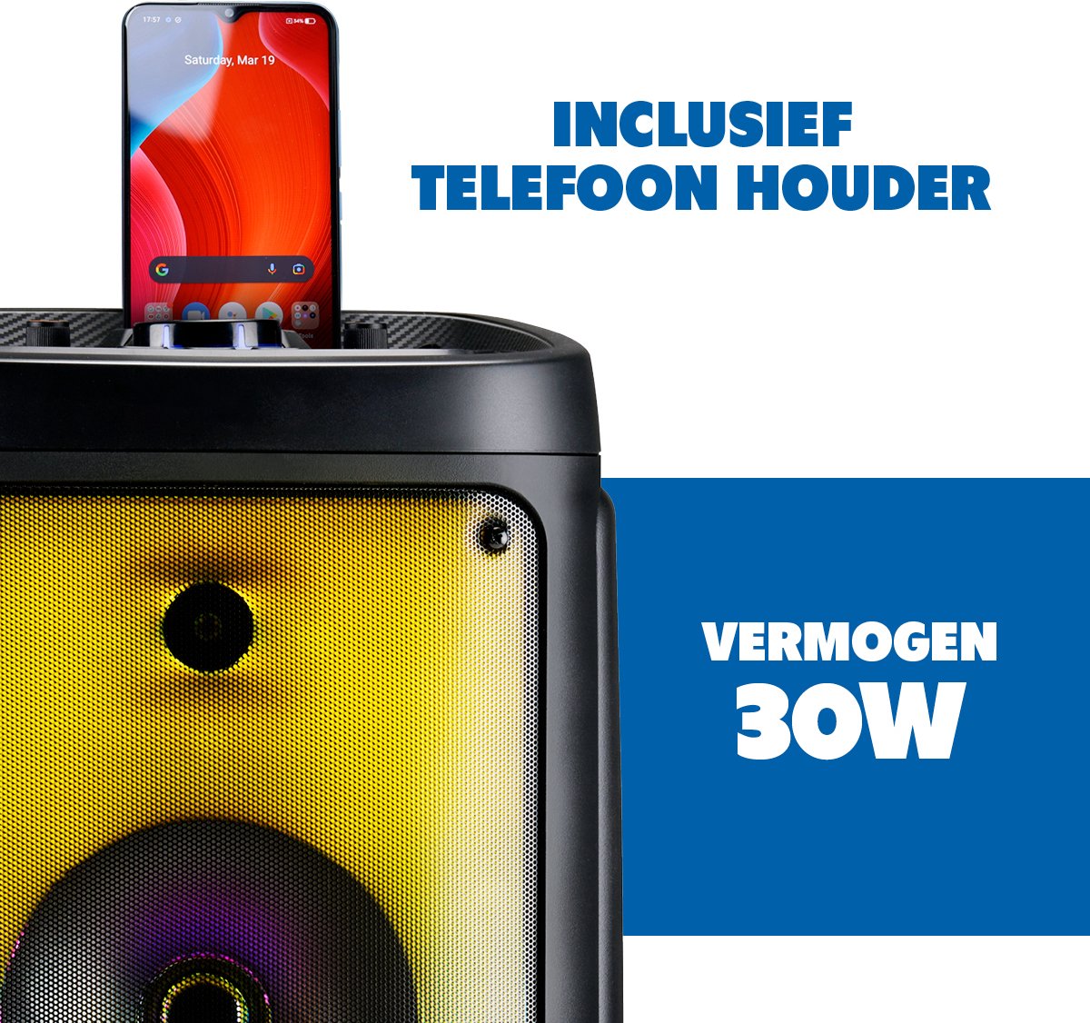 Partybox Bluetooth Speaker met Microfoon Zwart