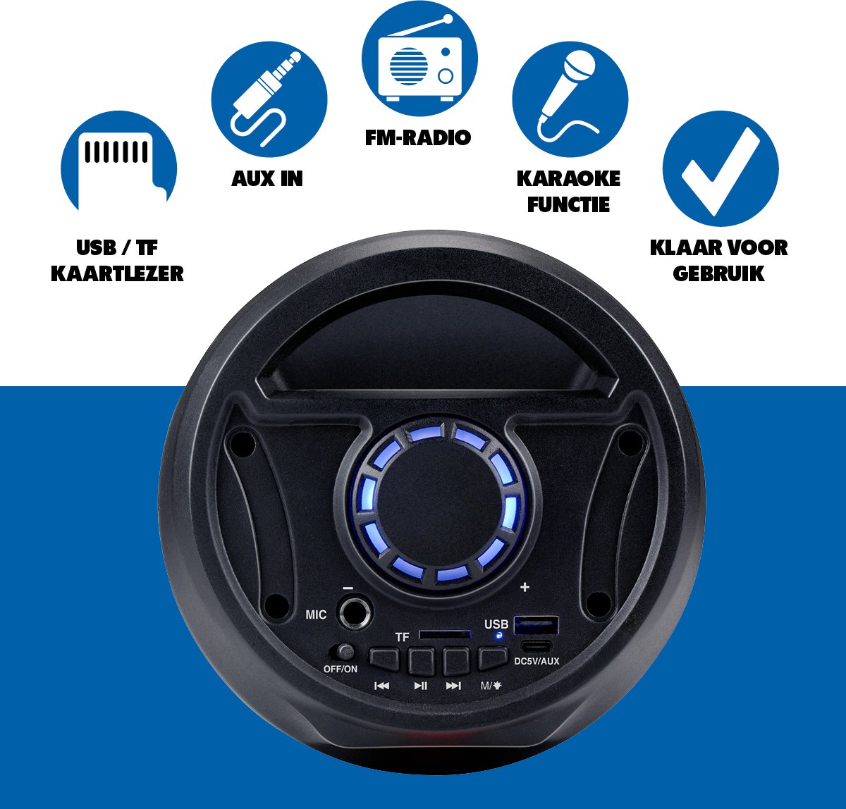 Partybox Bluetooth Speaker RGB 16x38.5 cm
