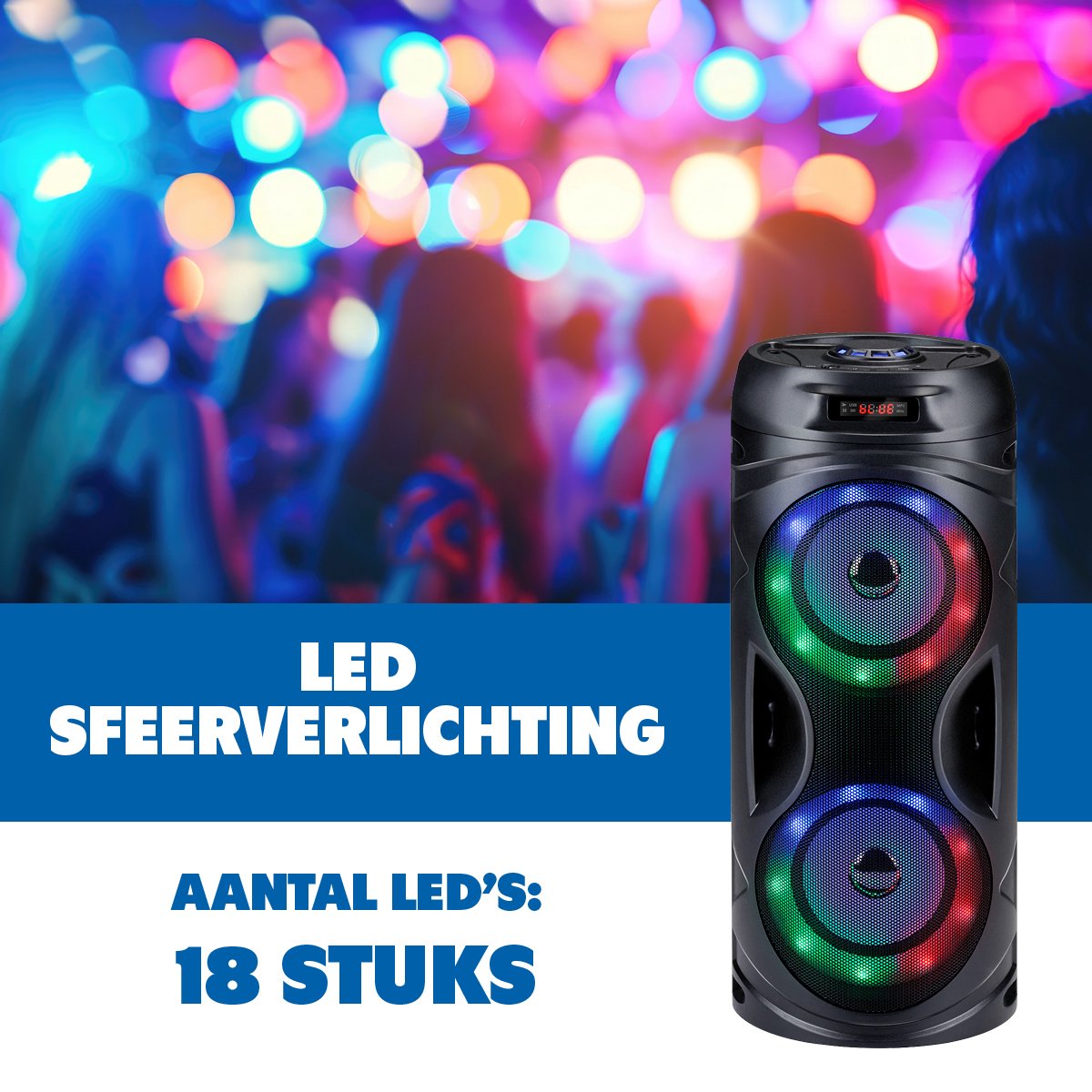 Partybox Bluetooth Speaker RGB 16x38.5 cm