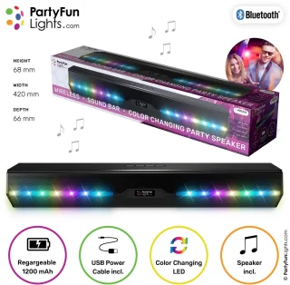 PartyFunLights Soundbar Draadloos Bluetooth