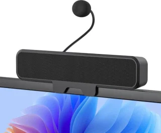 Pc-luidspreker met usb en monitorclip, zwart