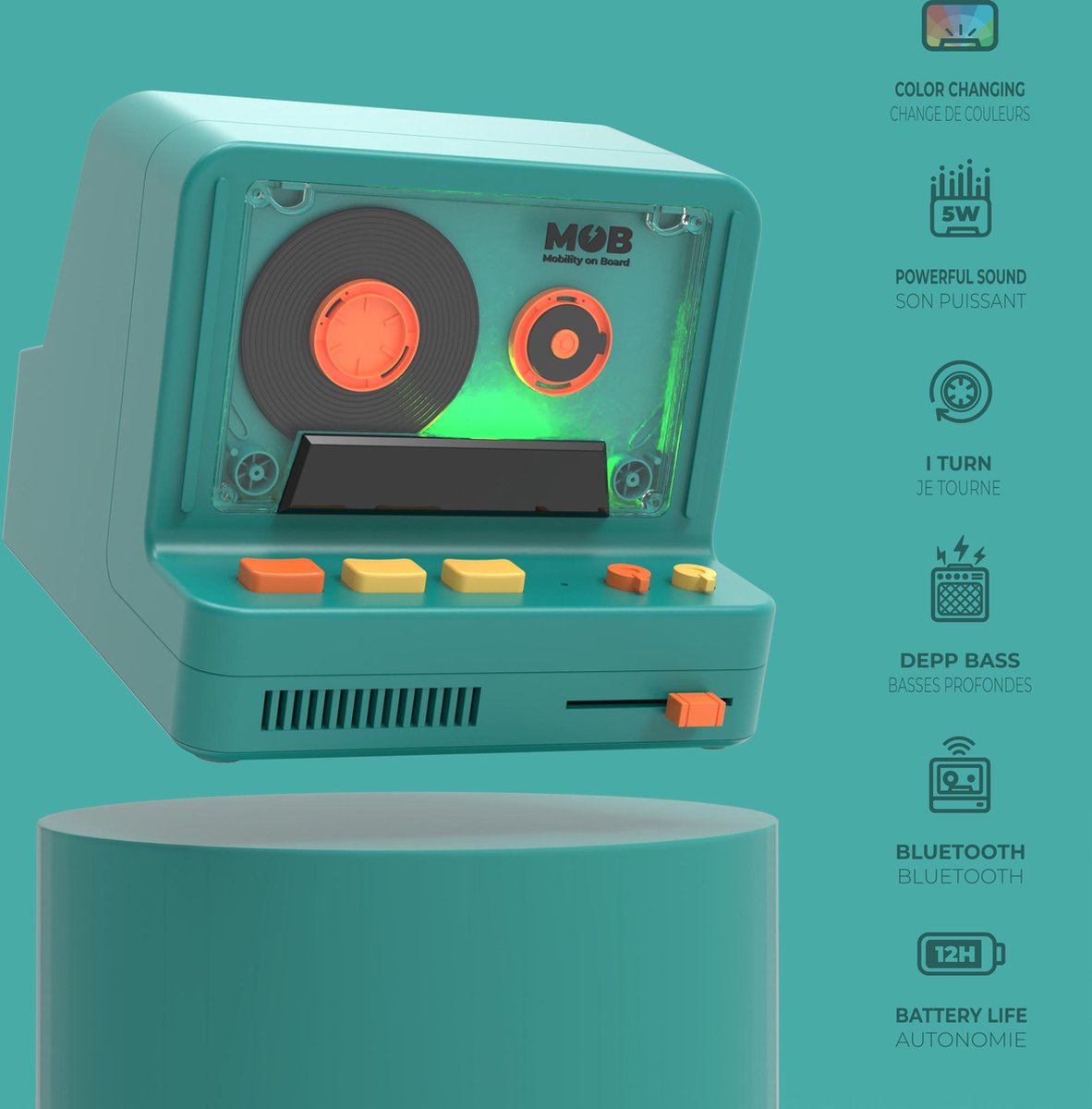 Polaroid RS-80 Retro Look Bluetooth Speaker Pauwblauw