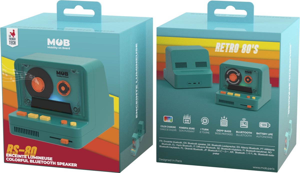 Polaroid RS-80 Retro Look Bluetooth Speaker Pauwblauw