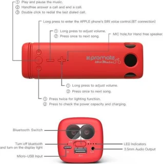 Promate Bikermate - Fietsaccessoire (Rood)