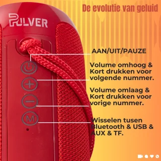Pulver Bluetooth Muziekbox Prox 10W Rood