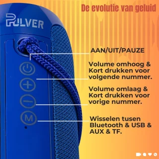 Pulver Bluetooth Speaker Muziekbox Prox 10W Blauw