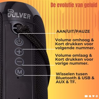 Pulver Bluetooth Speaker Muziekbox Prox 10W Zwart