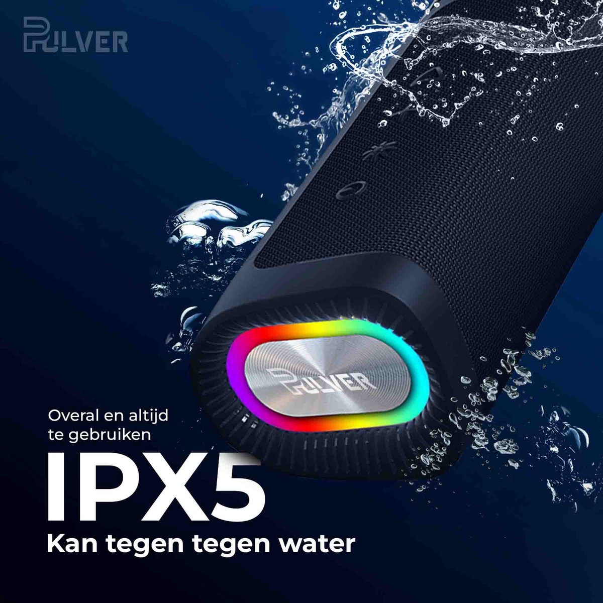 Pulver Ultra RGB Led Draadloze Bluetooth Speaker Zwart