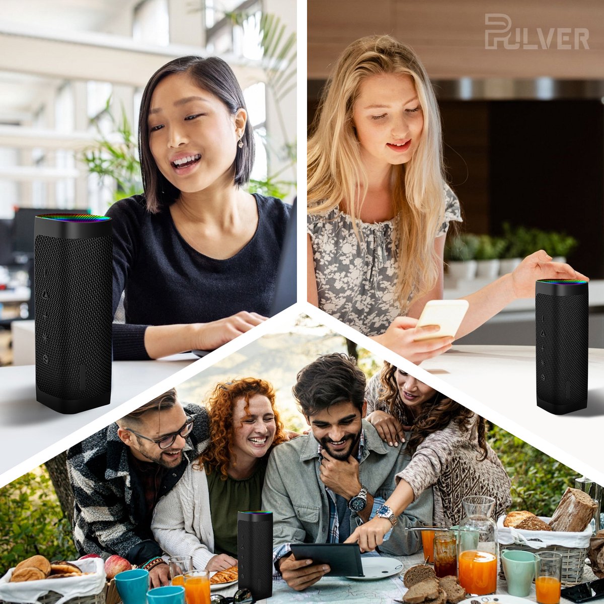 Pulver Ultra RGB Led Draadloze Bluetooth Speaker Zwart
