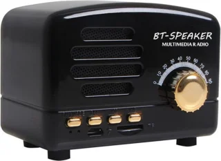 Retro Bluetooth speaker FM radio zwart