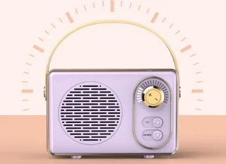 Retro Bluetooth speaker paars