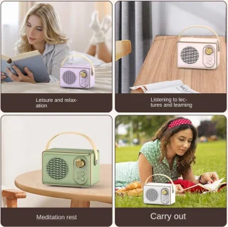 Retro Bluetooth Speaker Roze