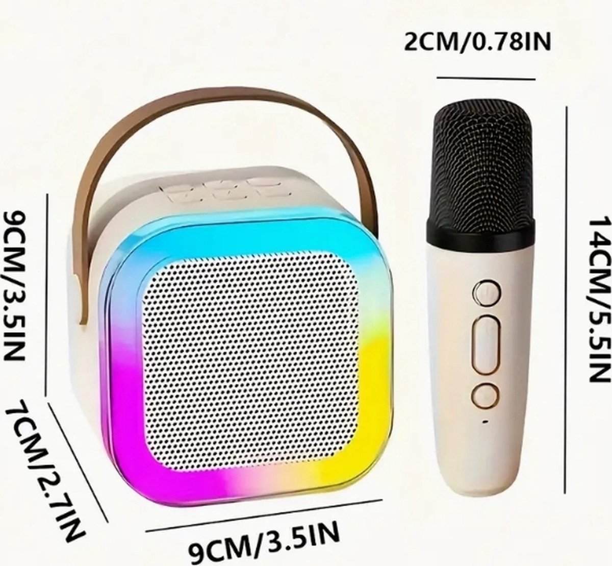 Retro Bluetooth speaker set met 2 microfoons roze