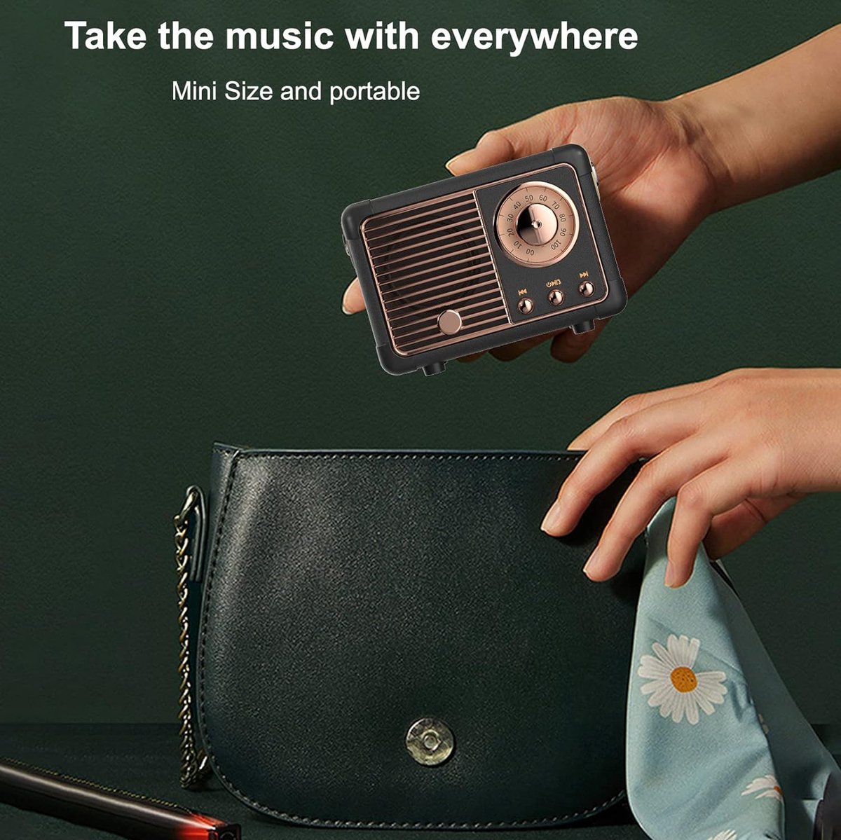 Retro Bluetooth Speaker Zwart